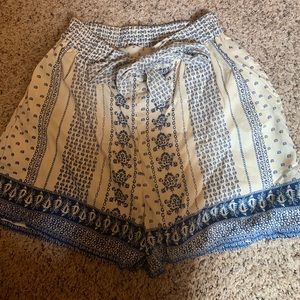 Beige and White Paperbag Shorts from Francesca’s